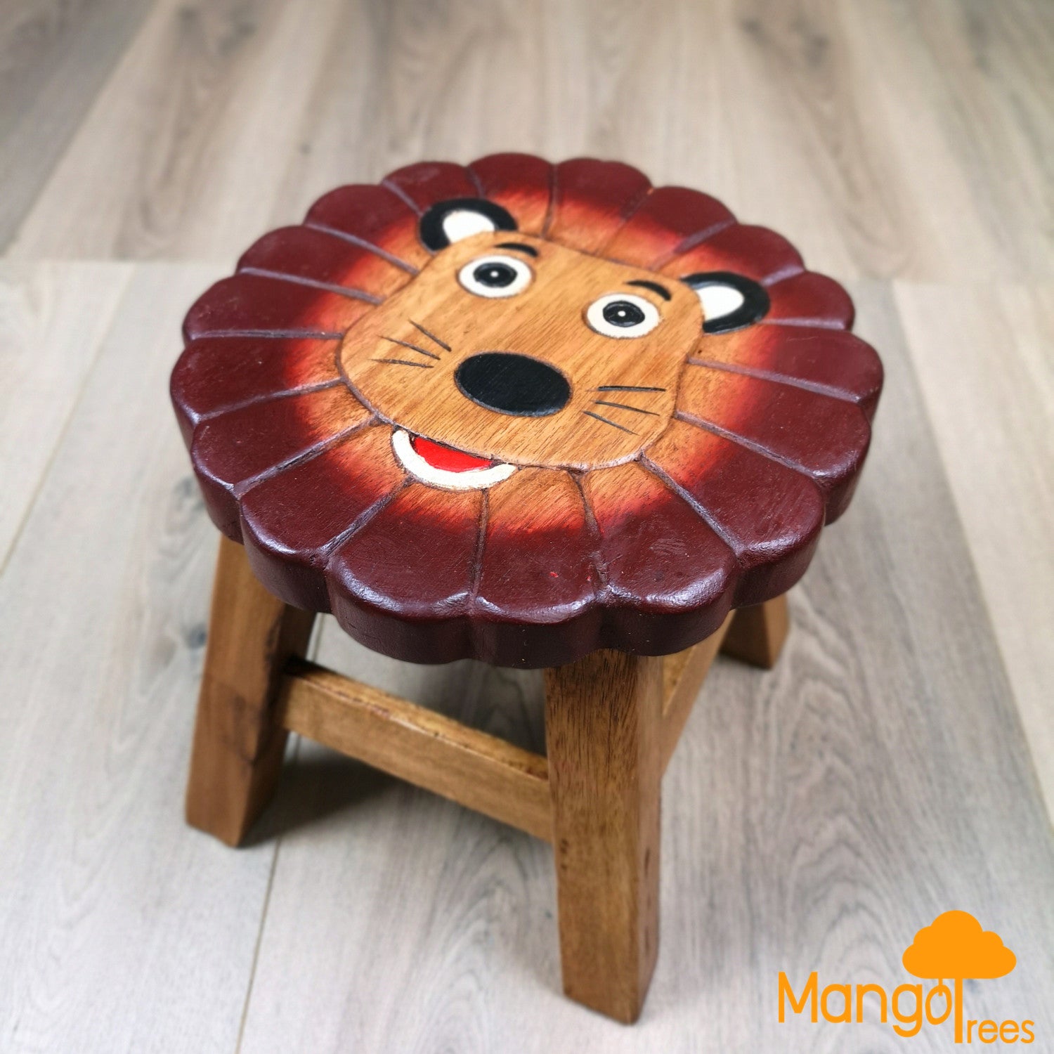 kids-wooden-stool-lion www.mallsonline.com.au