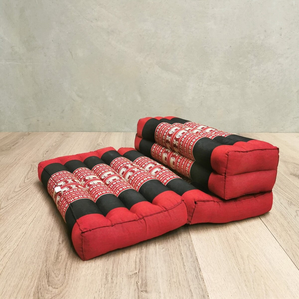 3-Fold Zafu Meditation Cushion Set Red Elephant