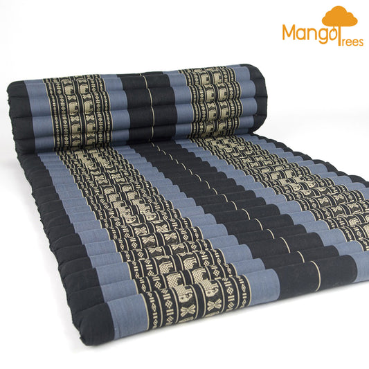 Thai Kapok Roll Up Mattress Foldout Mat Blue Elephant