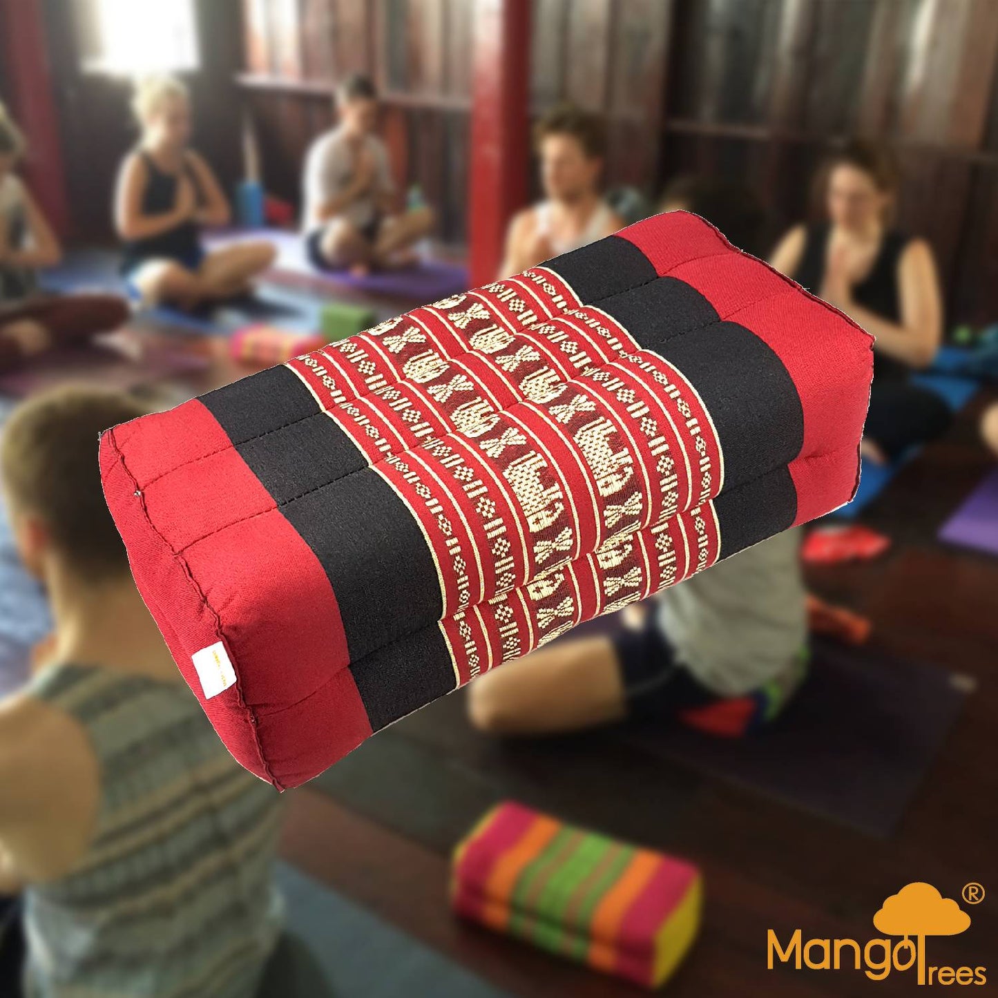 Yoga Block Meditation Cushion Red Elephant