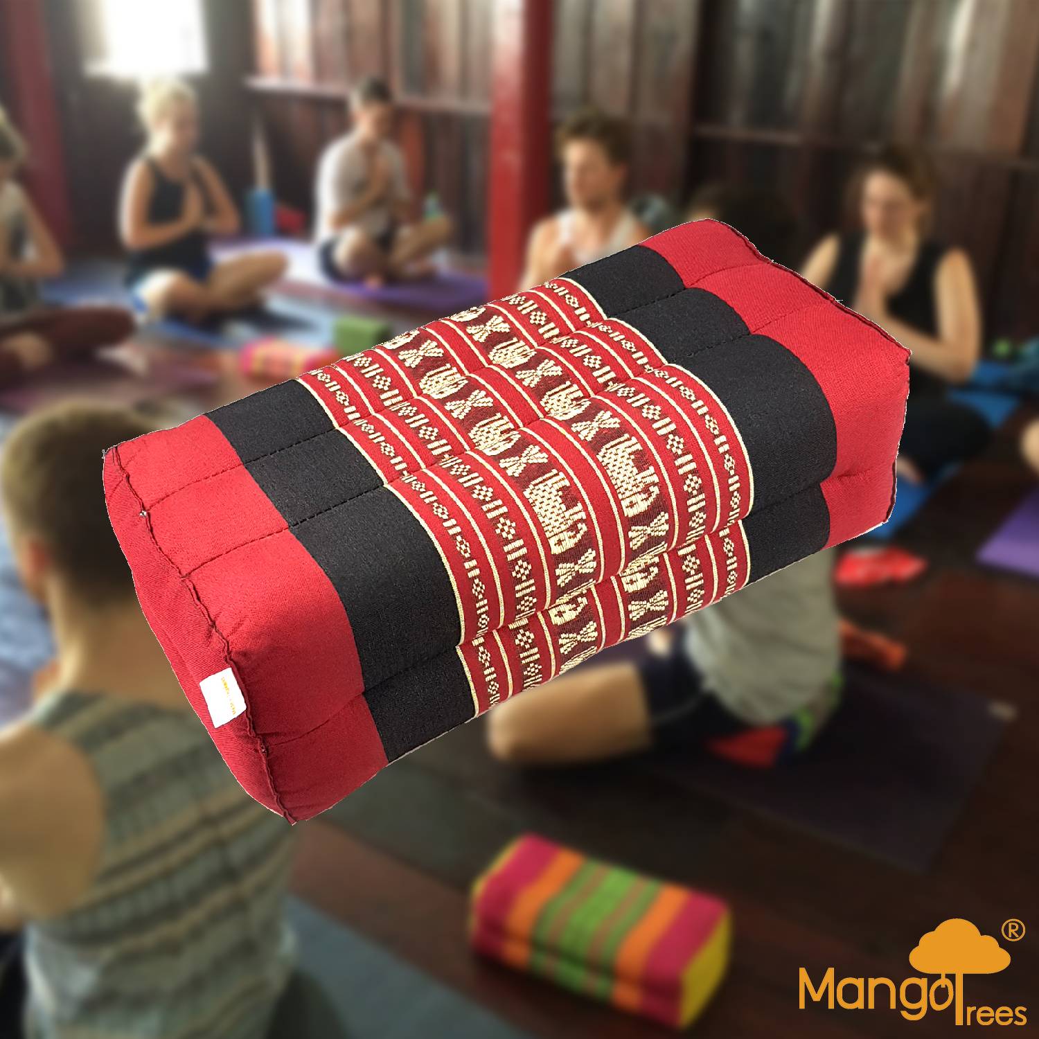 Yoga Block Meditation Cushion Red Elephant