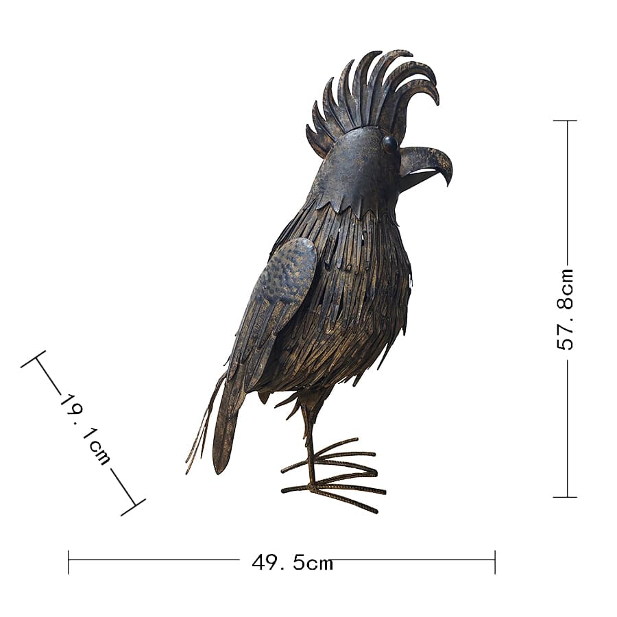 Rustic Cockatoo Garden Statue 66cm