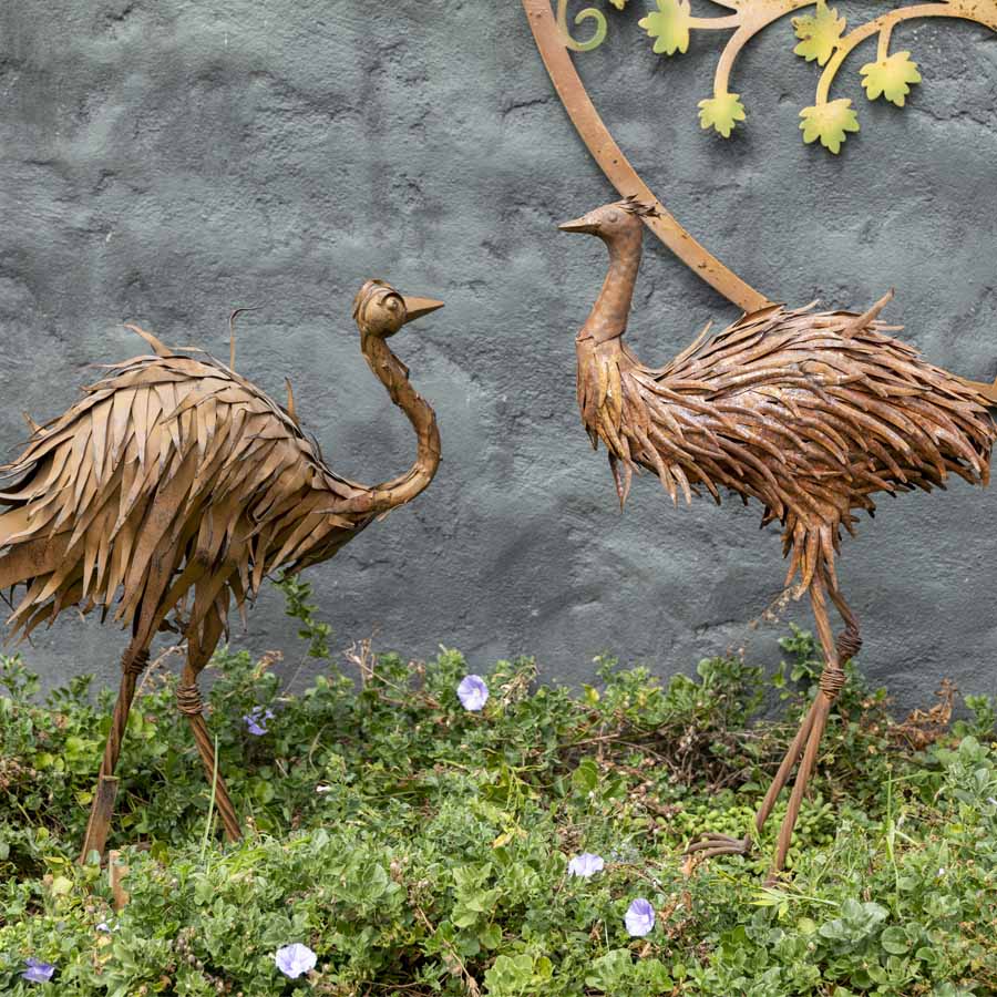 Set 2 Large Assorted Emus Garden Statue 37x58cm