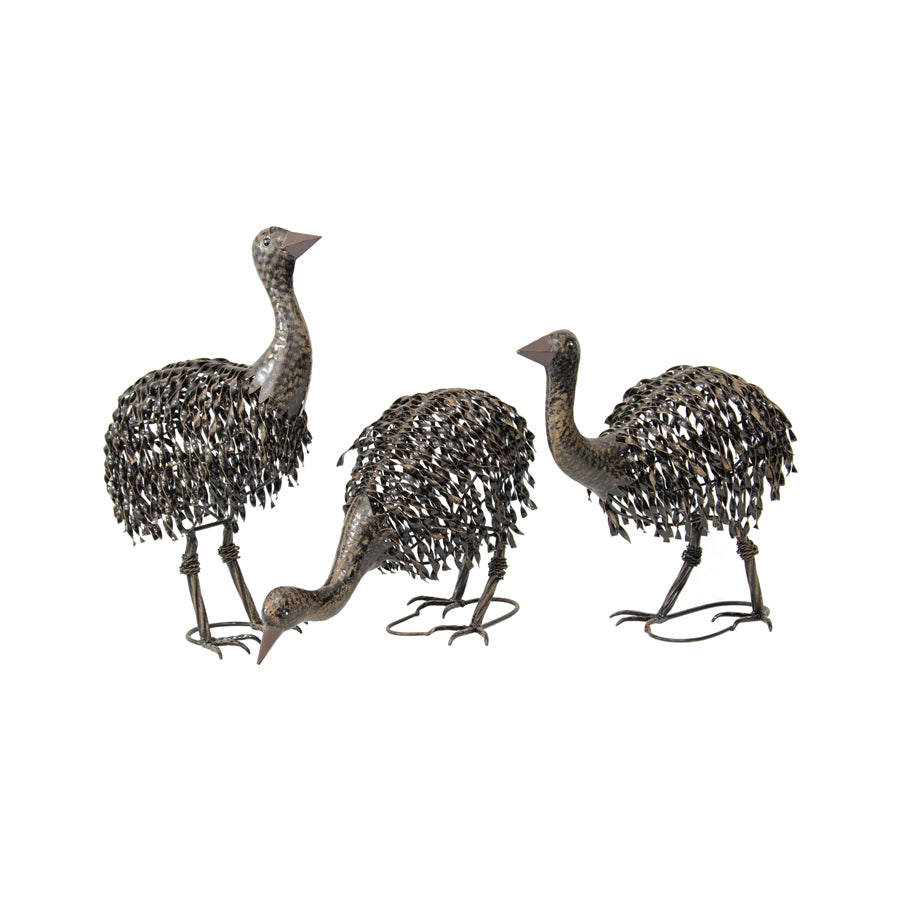Set 3 Emu Chicks Garden Statues Assorted 28x46cm