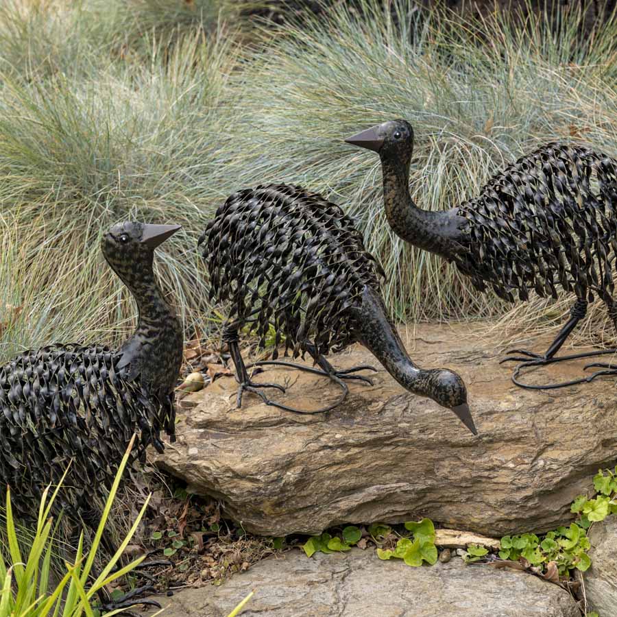 Set 3 Emu Chicks Garden Statues Assorted 28x46cm