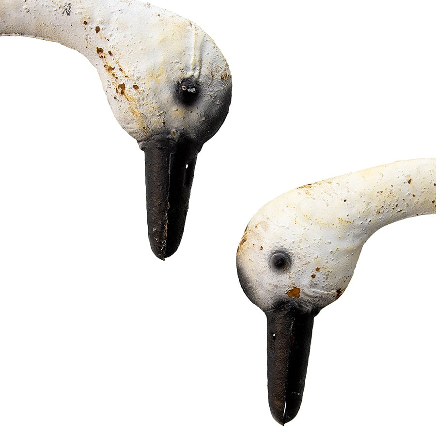 Set 2 Swan Couple Garden Statue 47x73cm