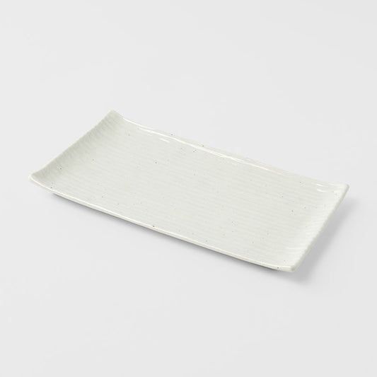 Sushi Plate 24cm White Contour Glaze