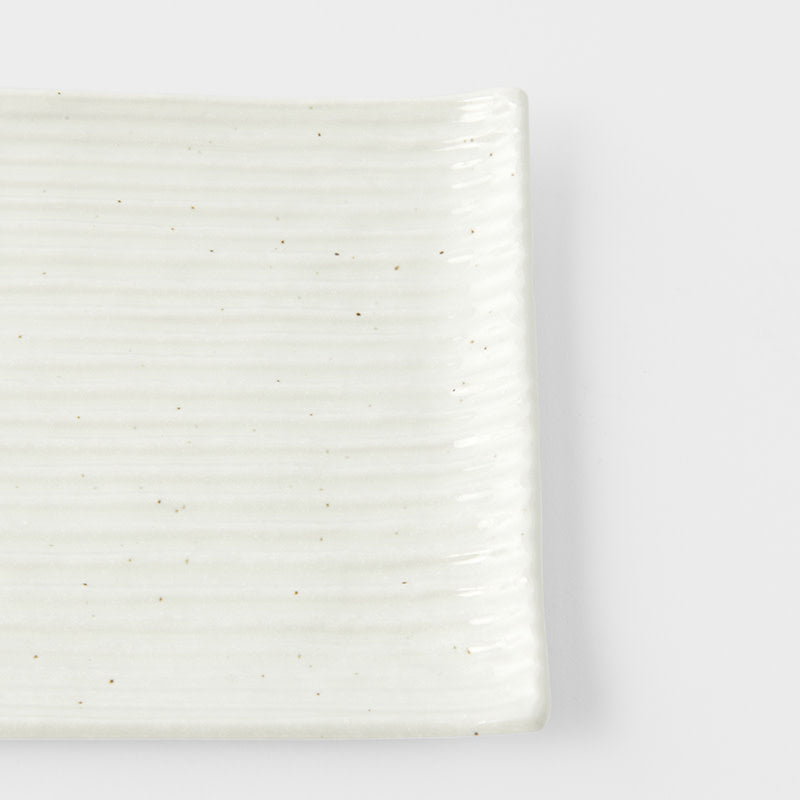 Sushi Plate 24cm White Contour Glaze