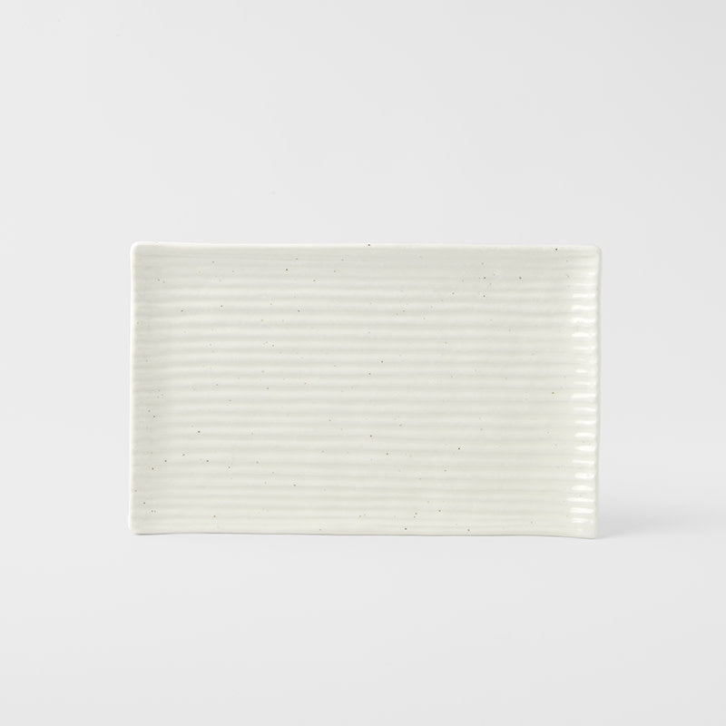 Sushi Plate 24cm White Contour Glaze