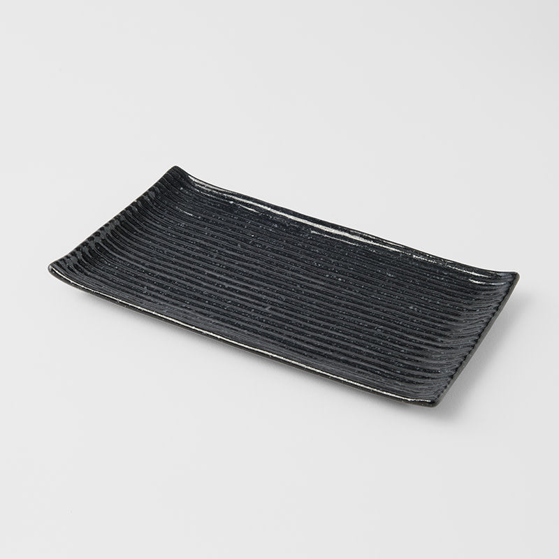 Sushi Plate 24cm Black Contour Glaze