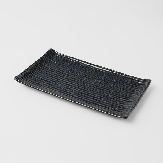 Sushi Plate 24cm Black Contour Glaze