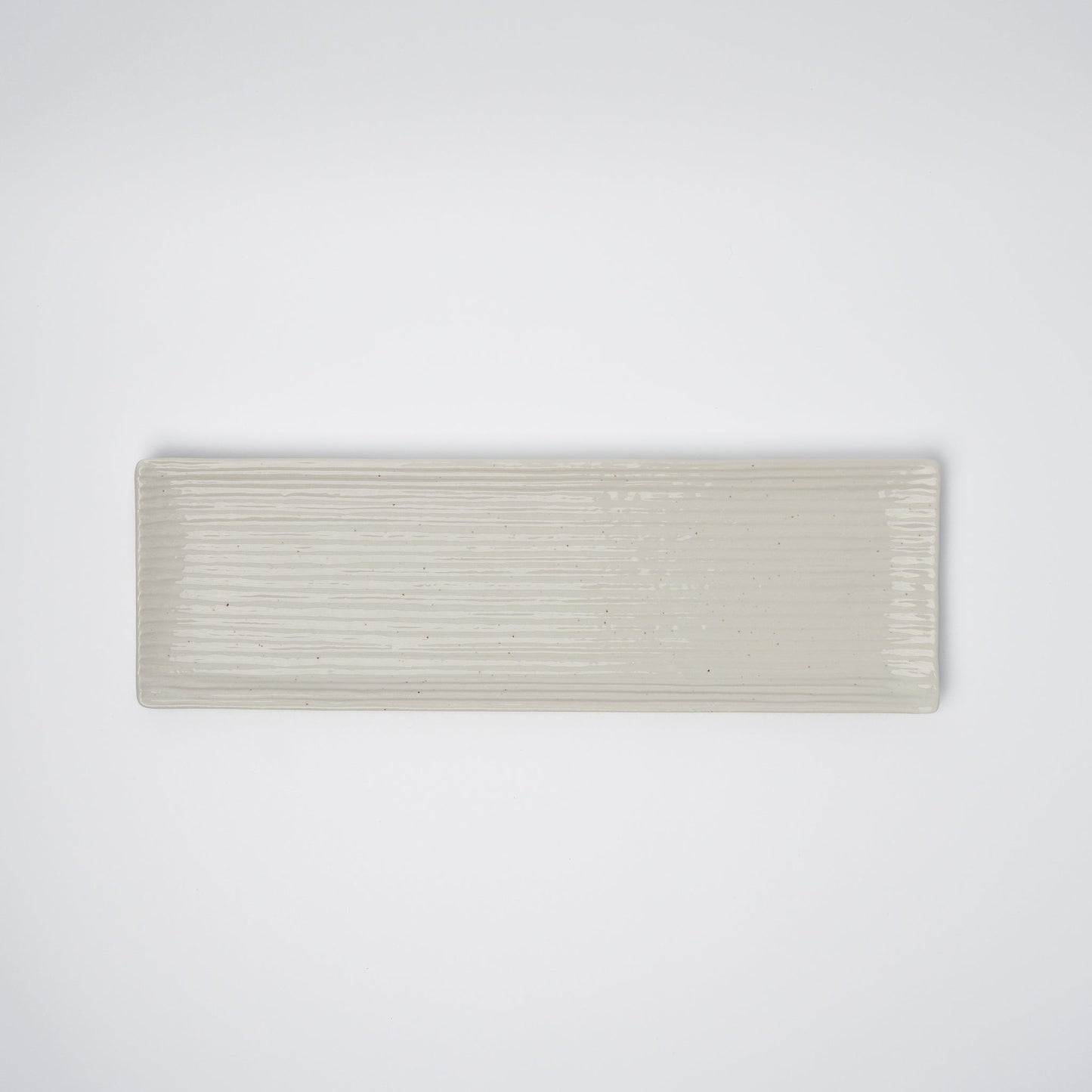 Sashimi Plate 33.2cm White Contour Glaze