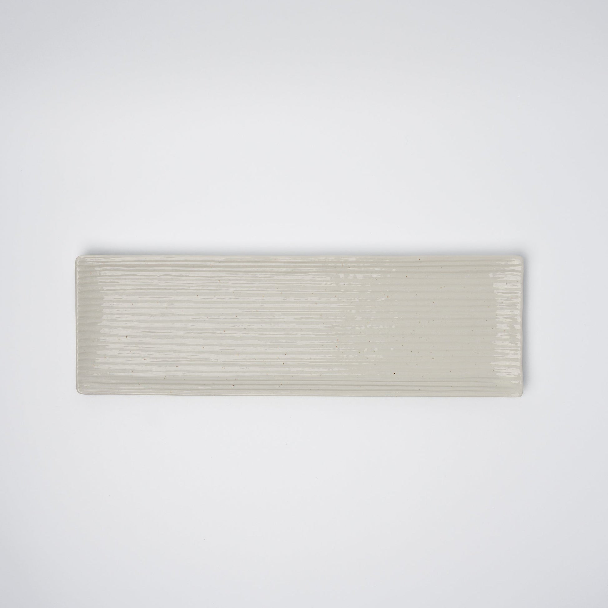 Sashimi Plate 33.2cm White Contour Glaze