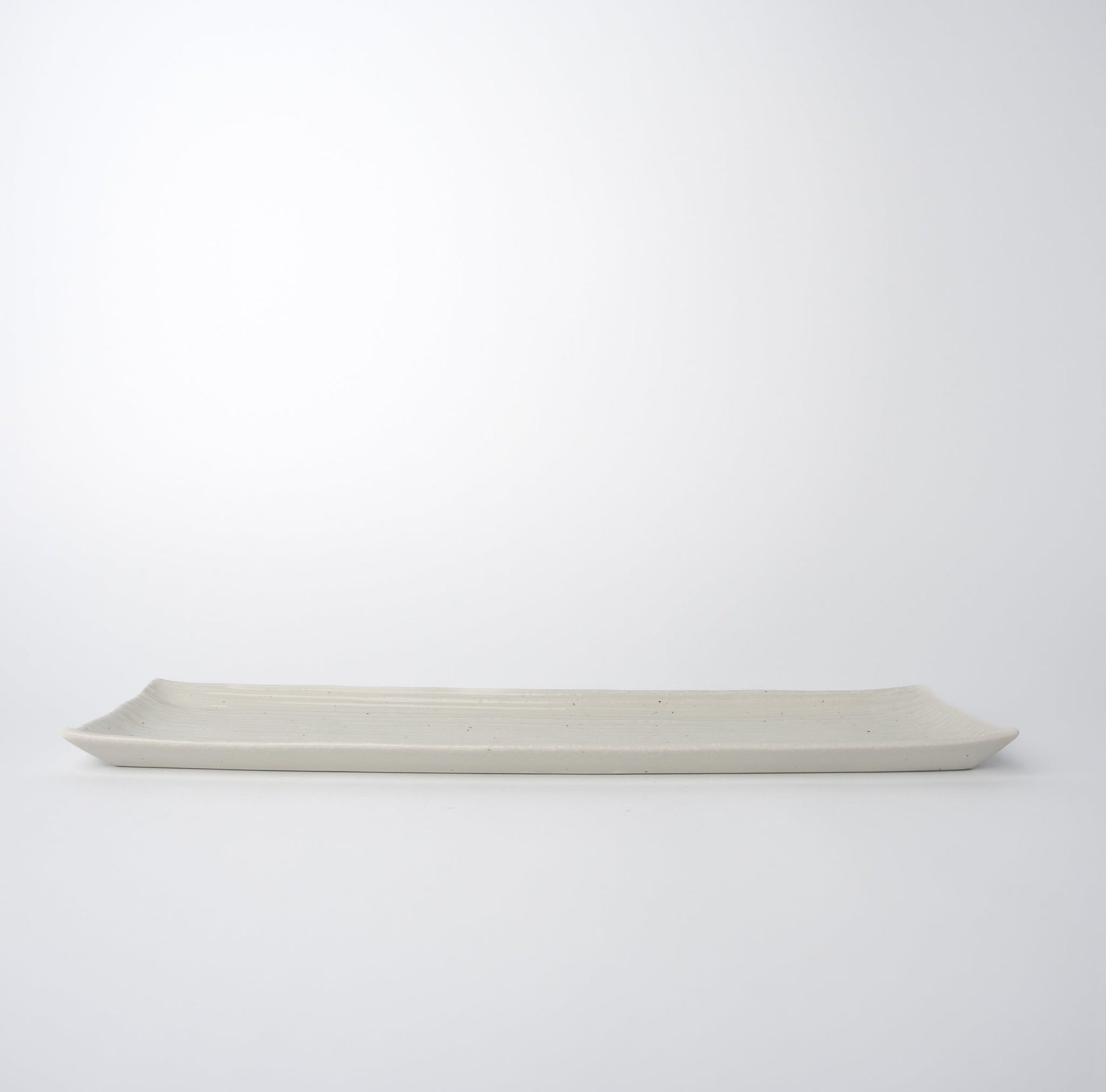 Sashimi Plate 33.2cm White Contour Glaze