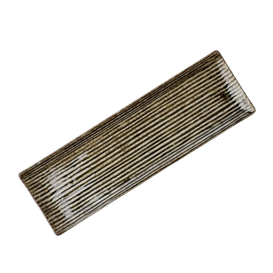 Sashimi Plate 33.2cm Green Contour Glaze