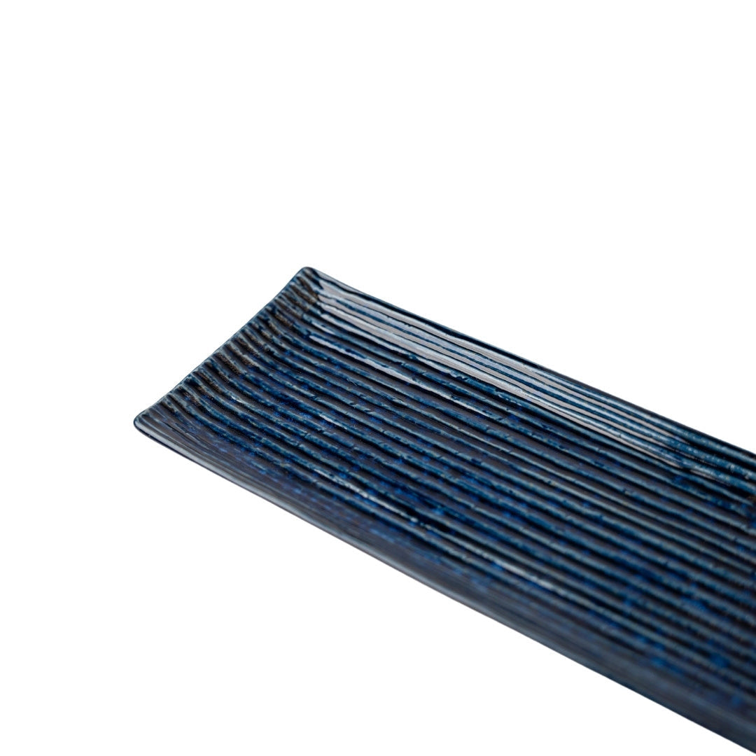 Sashimi Plate 33.2cm Blue Contour Glaze