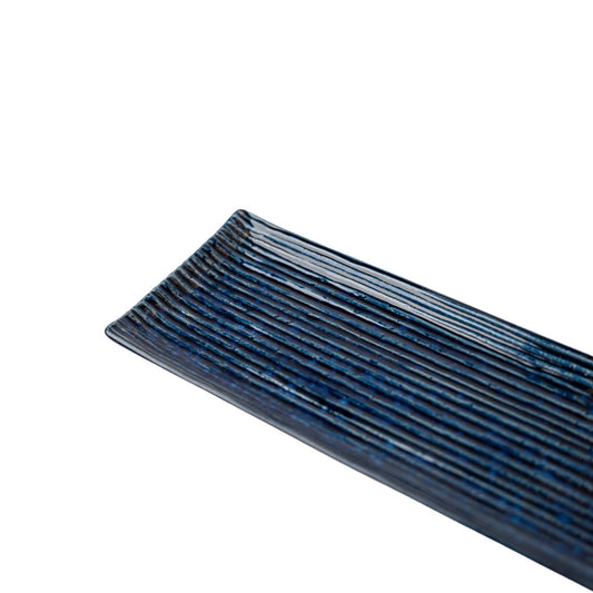 Sashimi Plate 33.2cm Blue Contour Glaze