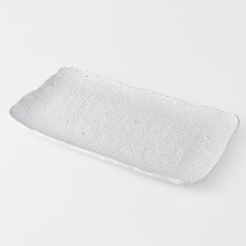 Platter Rectangular 35cm Shell White Glaze