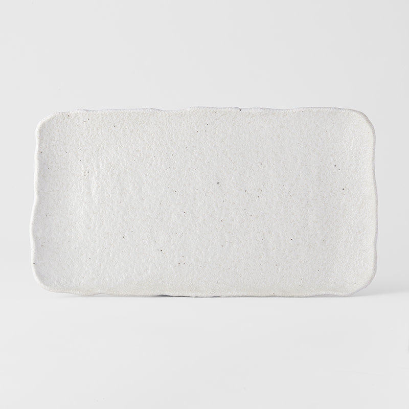 Platter Rectangular 35cm Shell White Glaze