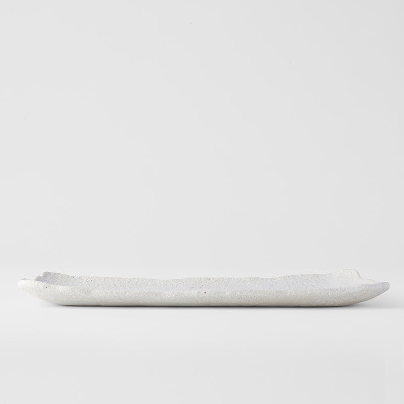 Platter Rectangular 35cm Shell White Glaze
