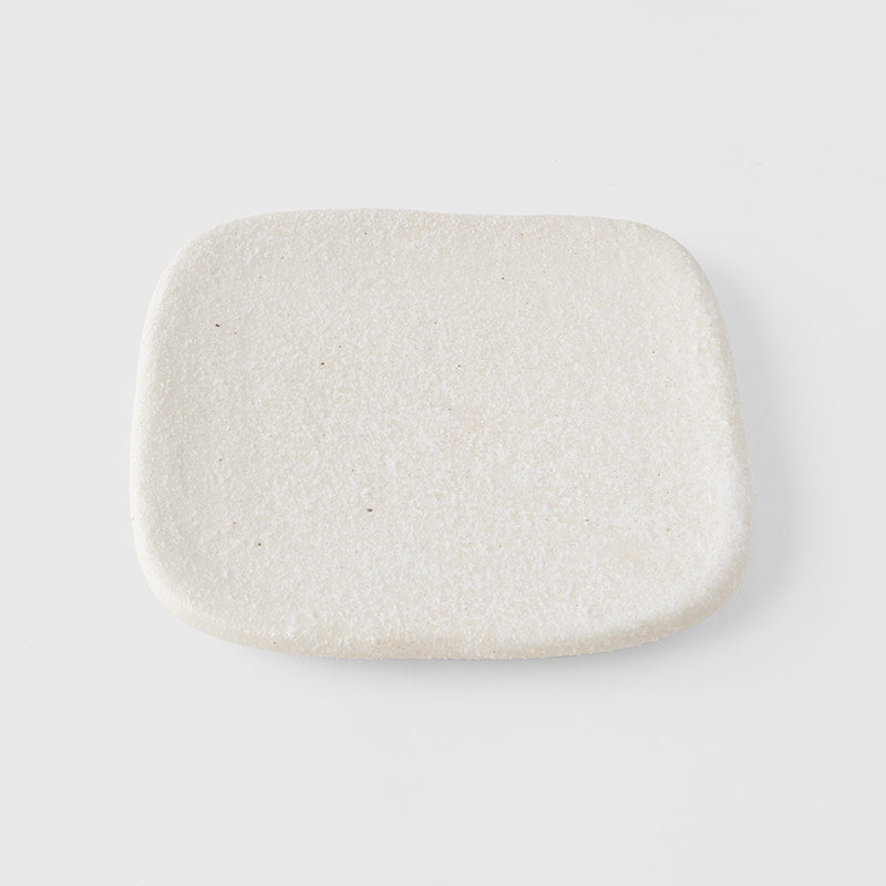 Plate Square 19cm Shell White Glaze