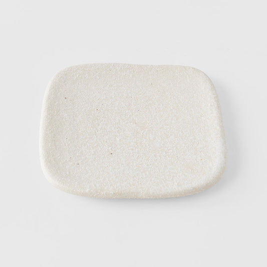 Plate Square 19cm Shell White Glaze