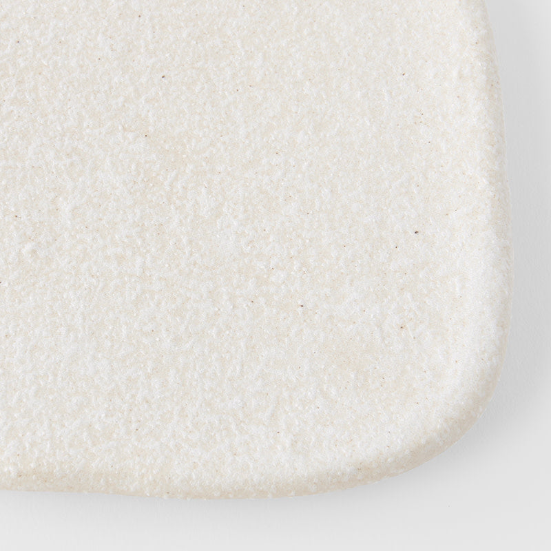 Plate Square 19cm Shell White Glaze