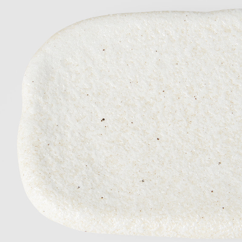 Plate Rectangular 28.5cm Shell White Glaze
