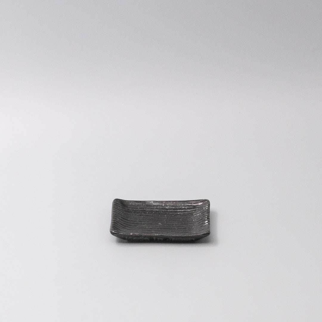 Sauce Dish 10cm Mamezara Black Contour Glaze