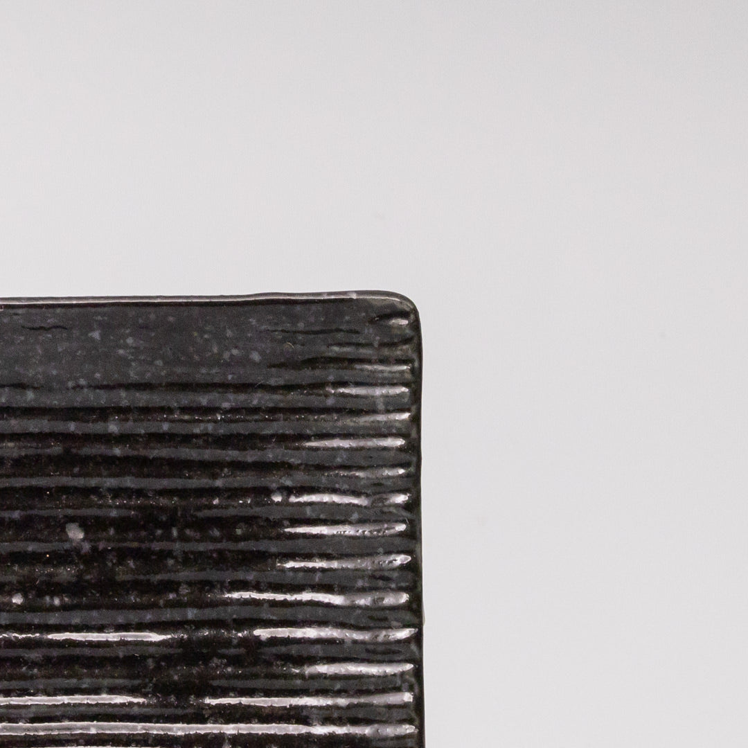 Sauce Dish 10cm Mamezara Black Contour Glaze