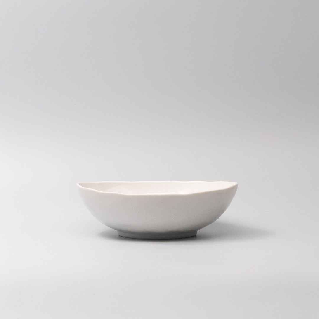 Bowl Oval 20cm Parchment White Glaze