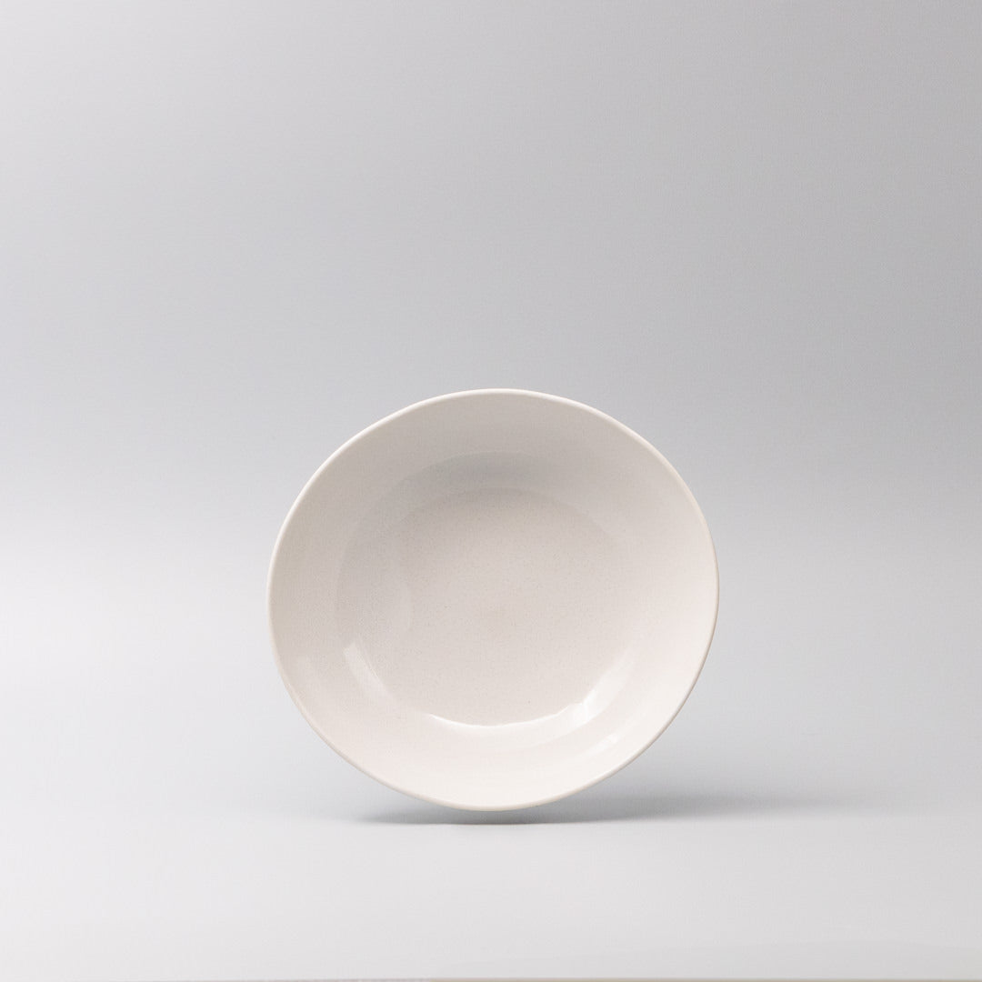 Bowl Oval 20cm Parchment White Glaze