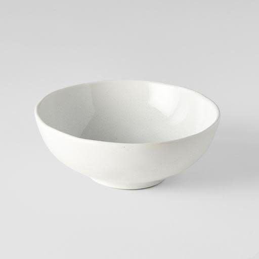 Bowl Oval 14cm Parchment White Glaze