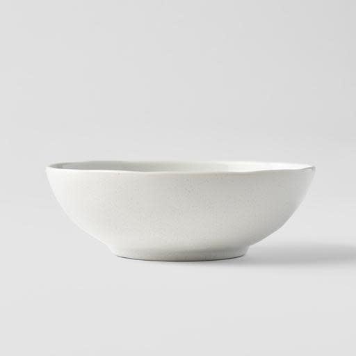Bowl Oval 14cm Parchment White Glaze
