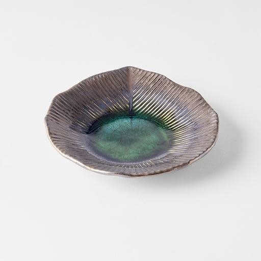 Plate Leaf Shape 16cm Midori Green Glaze