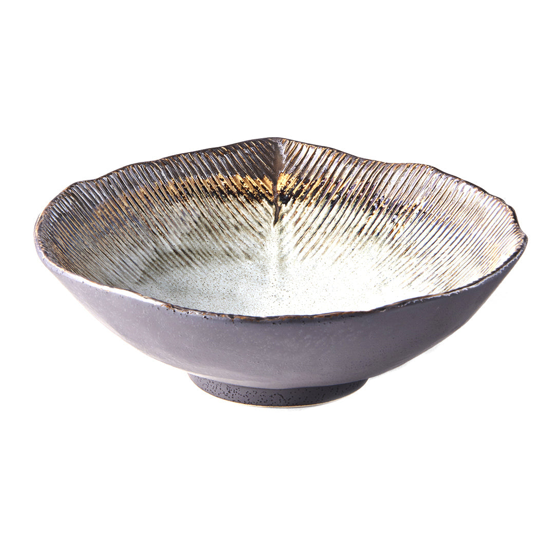 Bowl Irregular 22cm Akane Grey Glaze