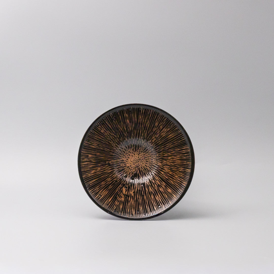 Bowl V shape 19cm Bronze Converging Line Glaze