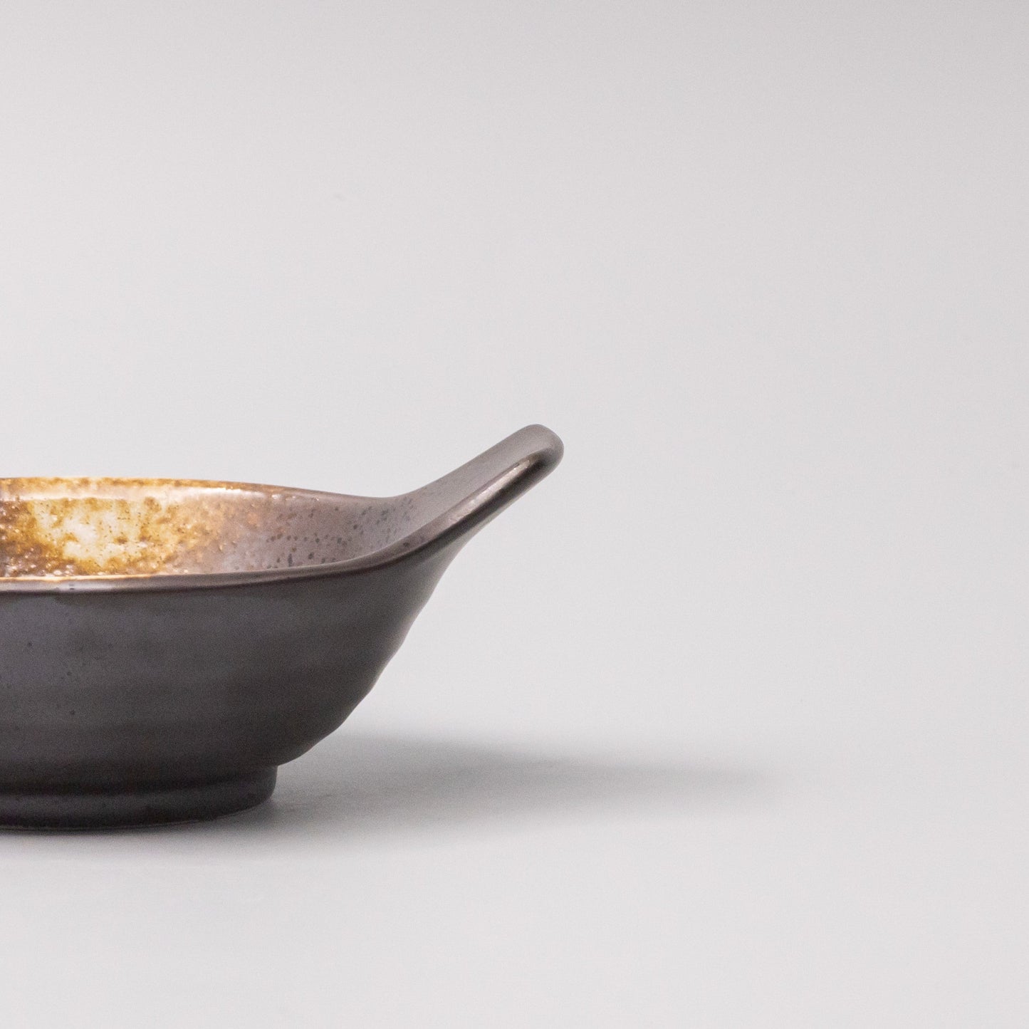 Bowl with Handle 12cm Bronze Glaze