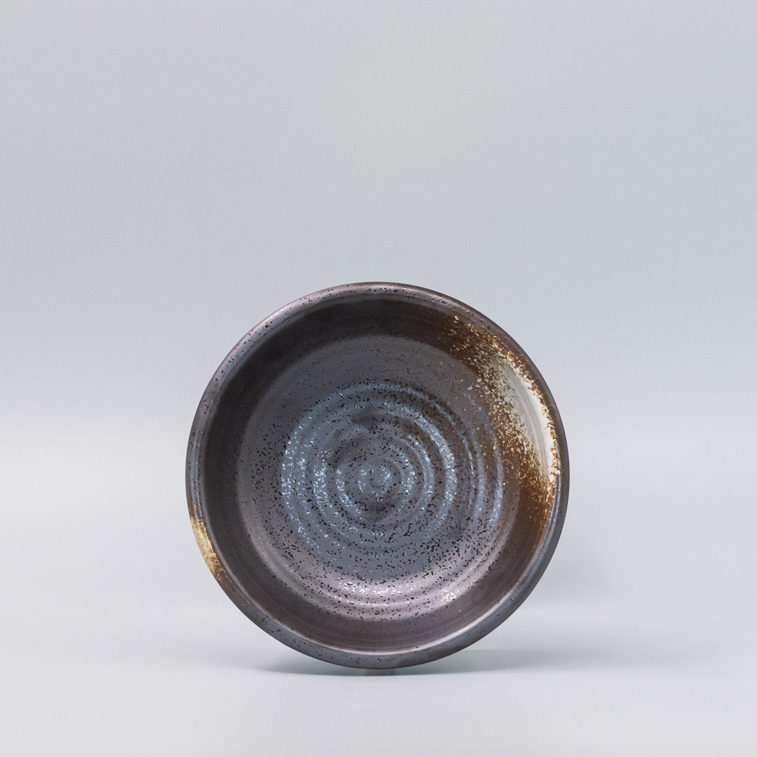 Bowl 17cm Black Ridged Glaze