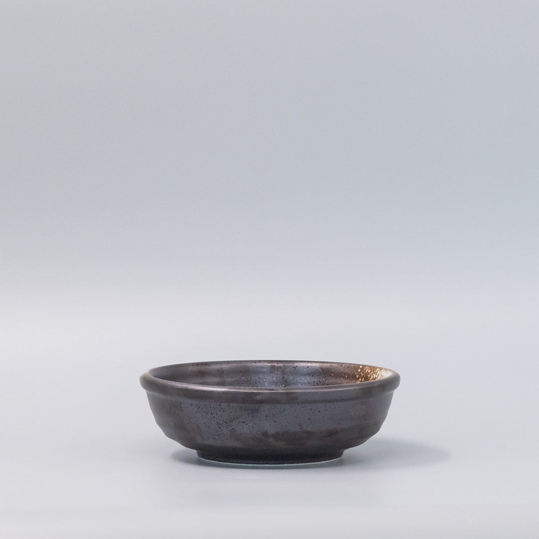 Bowl 17cm Black Ridged Glaze