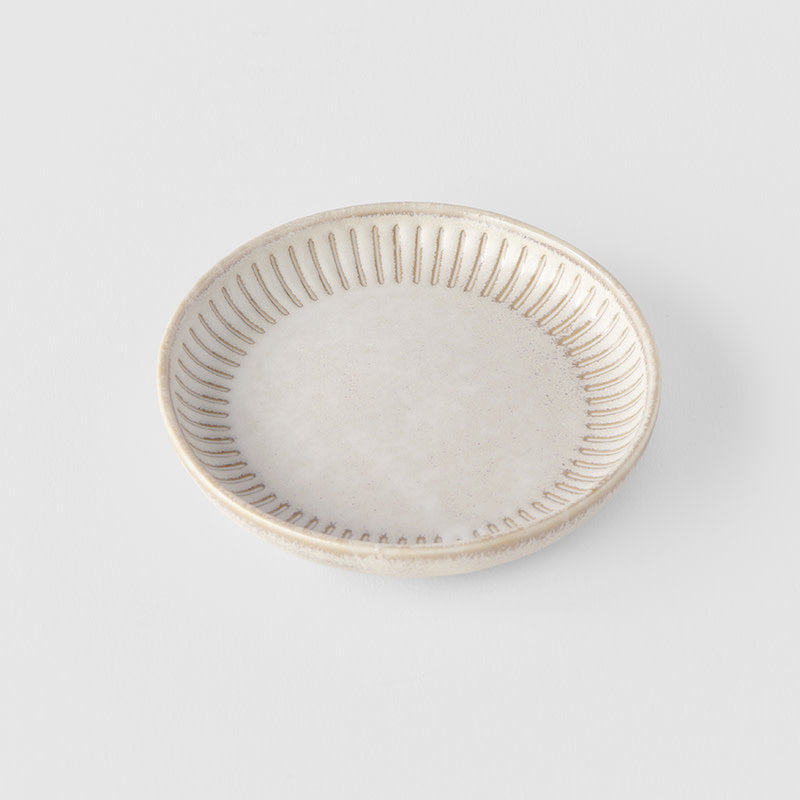 Sauce Dish 9cm Ridged Alabaster Glaze