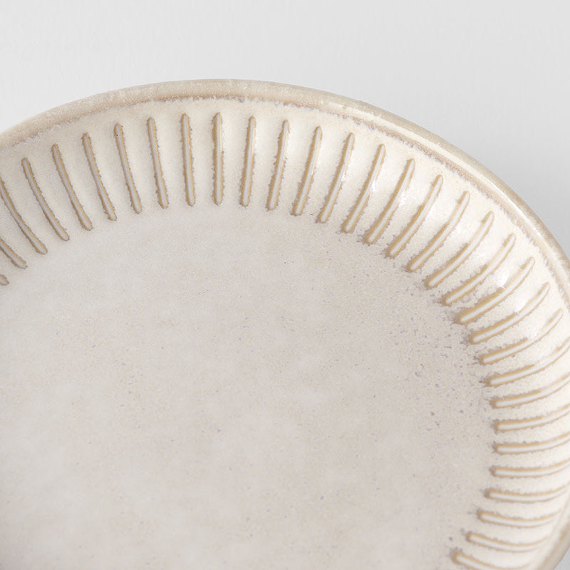 Sauce Dish 9cm Ridged Alabaster Glaze