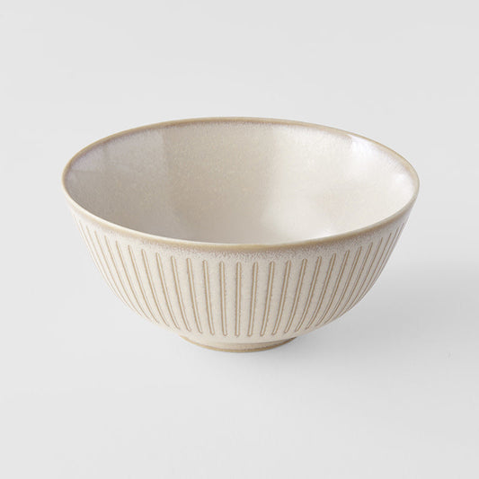 Bowl 16cm Ridged Alabaster Glaze