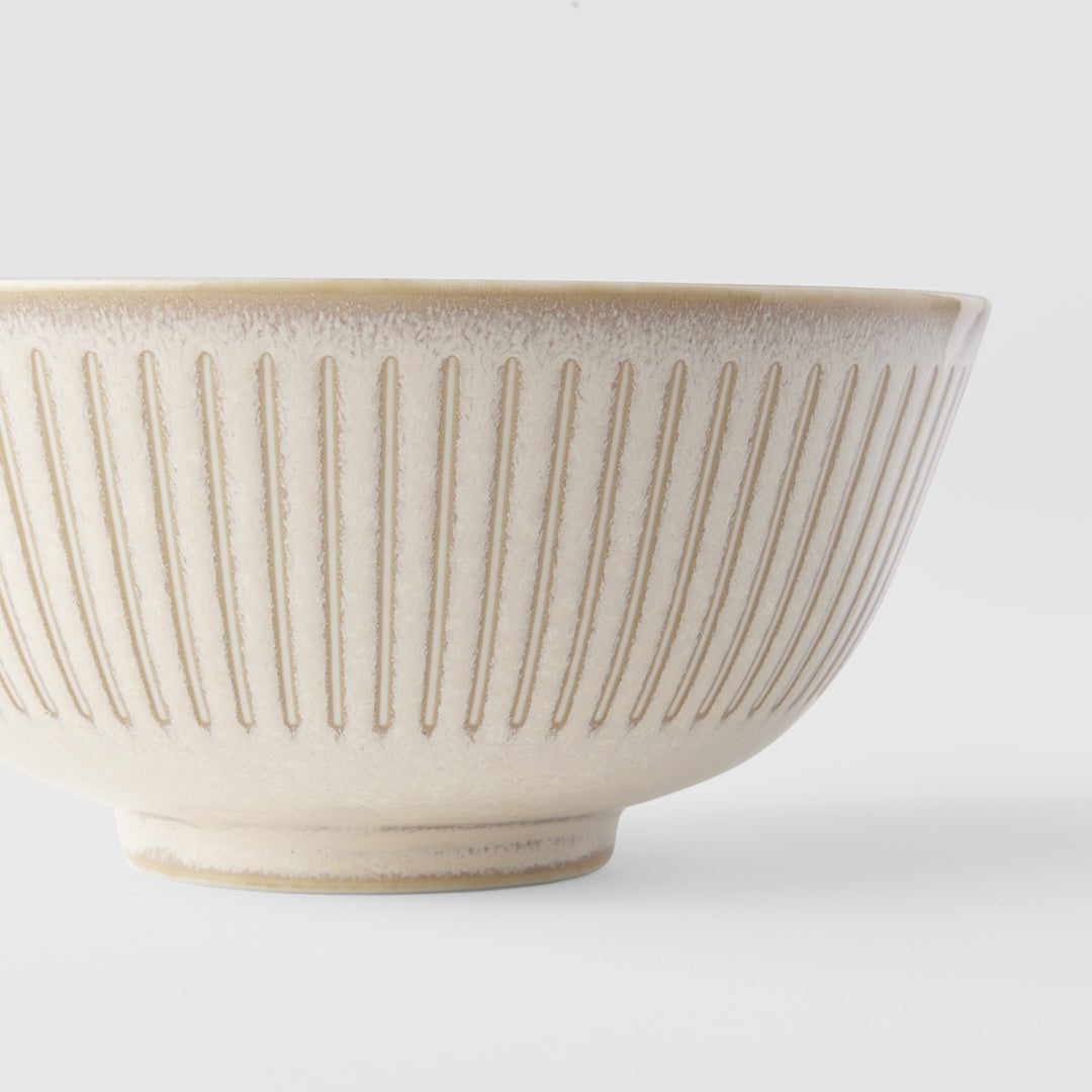 Bowl 16cm Ridged Alabaster Glaze