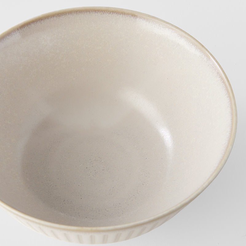 Bowl 16cm Ridged Alabaster Glaze