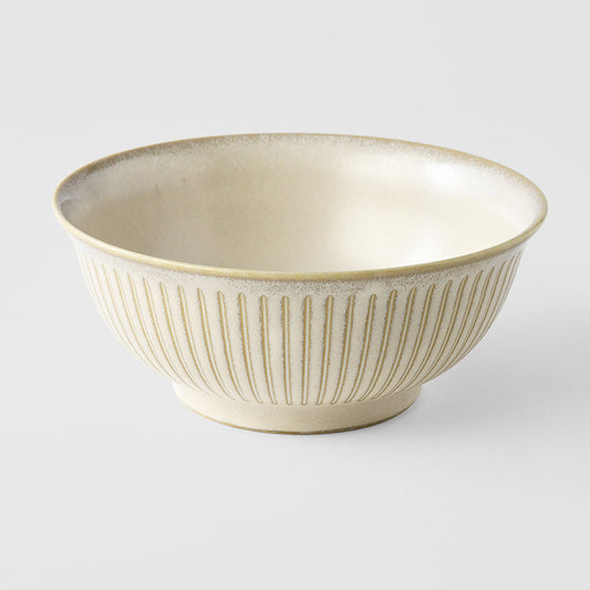 Udon Bowl 18cm Ridged Alabaster Glaze