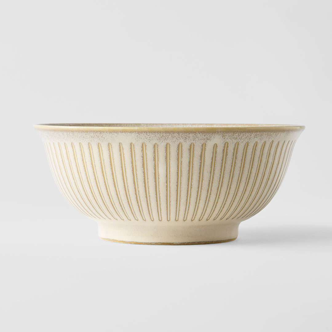 Udon Bowl 18cm Ridged Alabaster Glaze