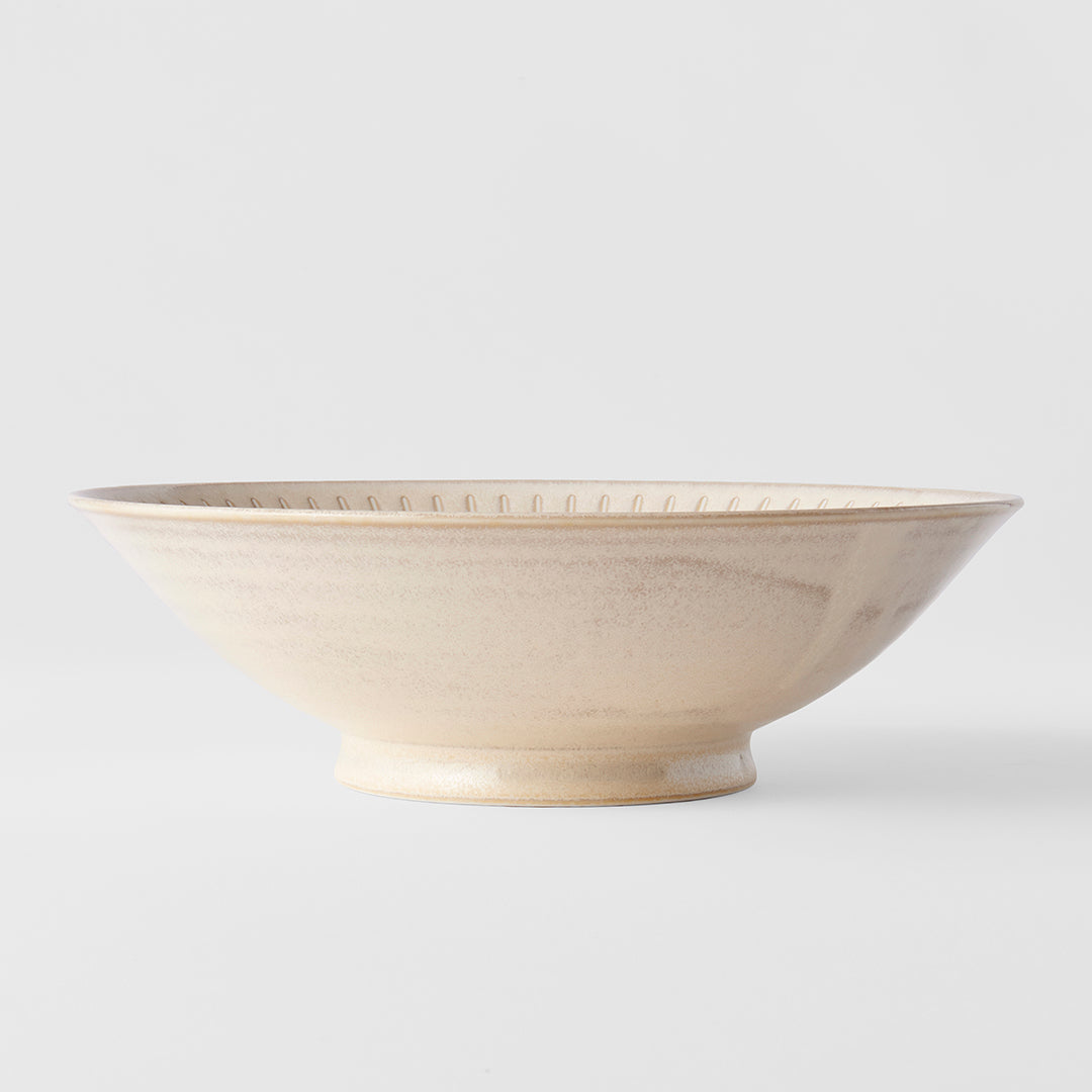Ramen Bowl 25cm Ridged Alabaster Glaze