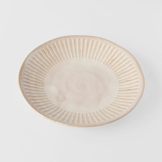 Plate 25cm Ridged Alabaster Glaze