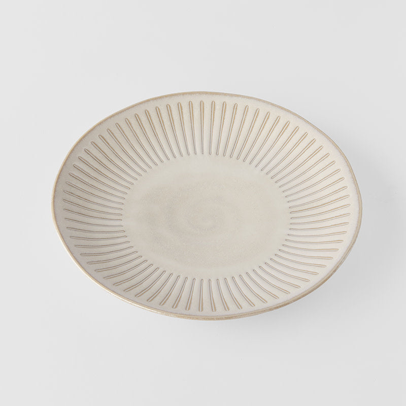 Dinner Plate 23cm Ridged Alabaster Glaze